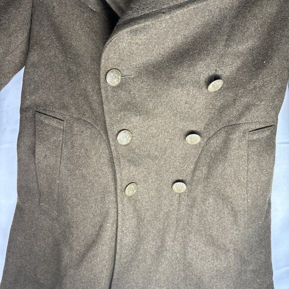 Original USA Army Wool Overcoat Military Worn during Korean War!!! Size 38S - Picture 3 of 12